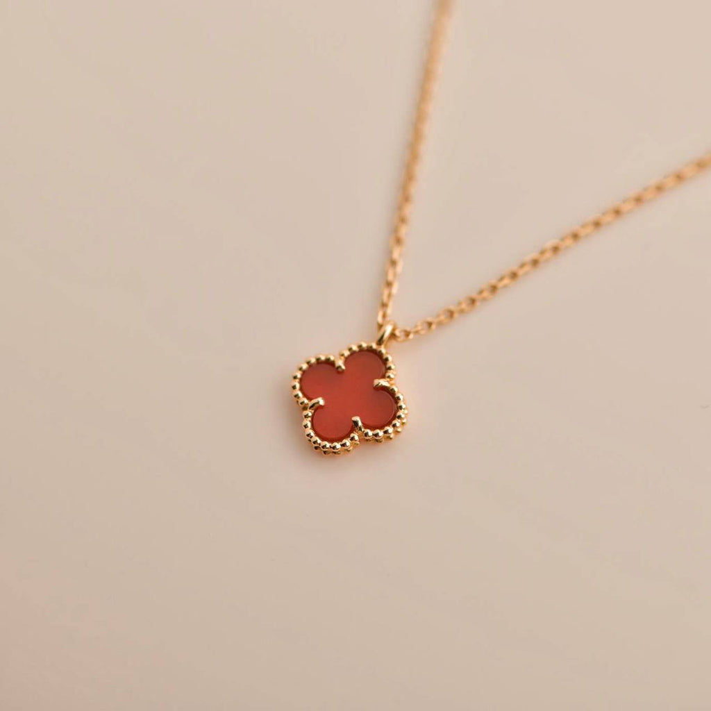 [Solara Jewelry ]CLOVER MINI 9.5MM ホワイトカーネリアン ネックレス