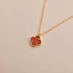 [Solara Jewelry ]CLOVER MINI 9.5MM ホワイトカーネリアン ネックレス