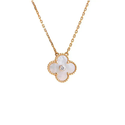 [Solara Jewelry] KLEEBALL 15MM DIAMOND WEIßE FRITILLARIA HALSKETTE