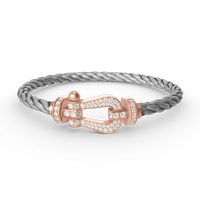 [Solara Jewelry ]FORCE LARGE HORSESHOE FULL DIAMOND BRACELET ROSE GOLD