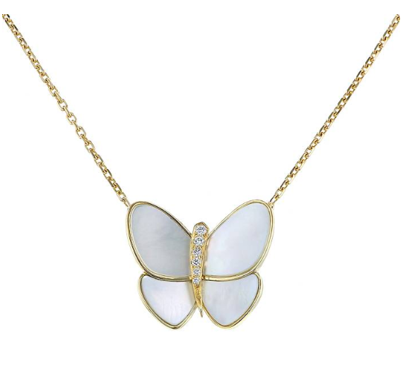 [Solara Jewelry ]SCHMETTERLING GOLD MOP DIAMANT HALSKETTE