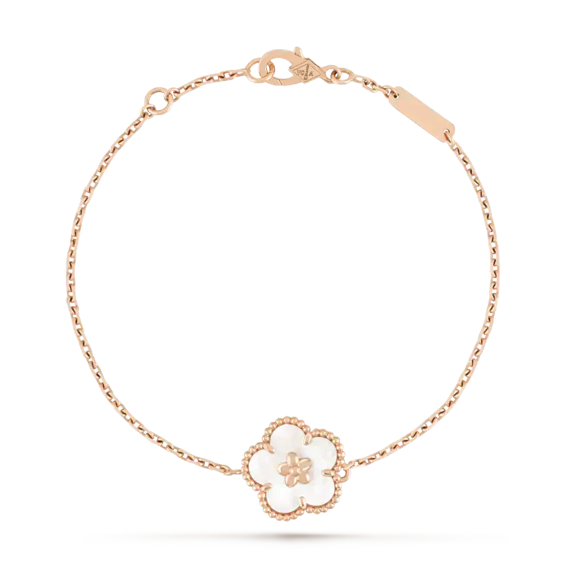 [Solara Jewelry ]LUCKY WEISSE PERLMUTT-PFLAUMENBLÜTEN-ARMBAND