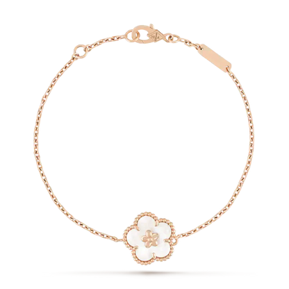 [Solara Jewelry ]LUCKY WEISSE PERLMUTT-PFLAUMENBLÜTEN-ARMBAND
