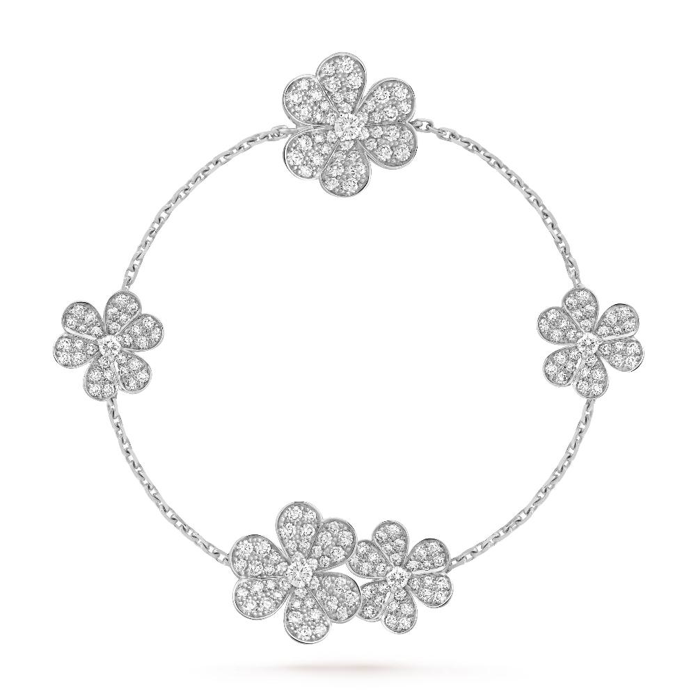 [Solara Jewelry ]FRIVOLES SILBERNES 5-BLUMEN-ARMBAND