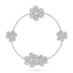 [Solara Jewelry ]FRIVOLES SILBERNES 5-BLUMEN-ARMBAND