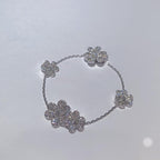 [Solara Jewelry ]FRIVOLES SILBERNES 5-BLUMEN-ARMBAND