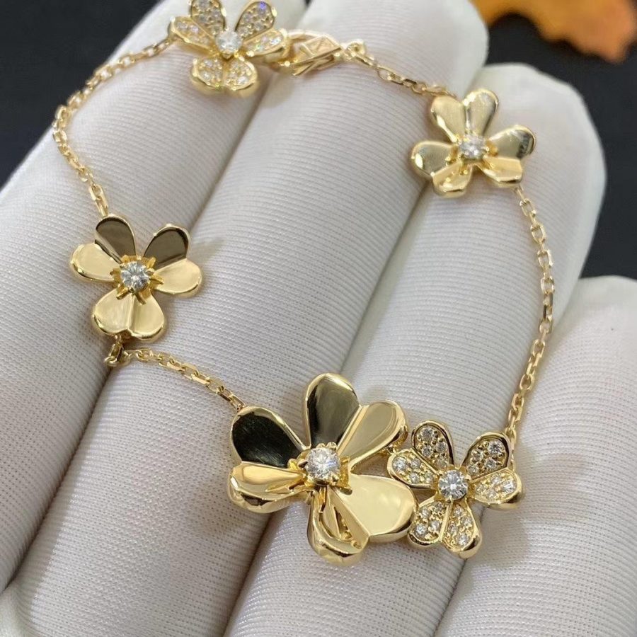 [Solara Jewelry ]フリヴォル ゴールド 5フラワー ブレスレット