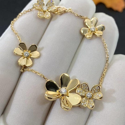 [Solara Jewelry ]フリヴォル ゴールド 5フラワー ブレスレット