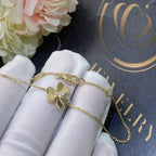 [Solara Jewelry ]FRIVOLE GOLD FLOWER PINK MALACHITE BRACELET