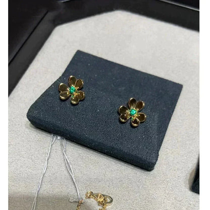 [Solara Jewelry ]FRIVOLE フラワー マラカイト イヤリング