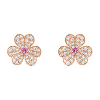 [Solara Jewelry ]FRIVOLE PINK GOLD FLOWER DIAMOND EARRINGS