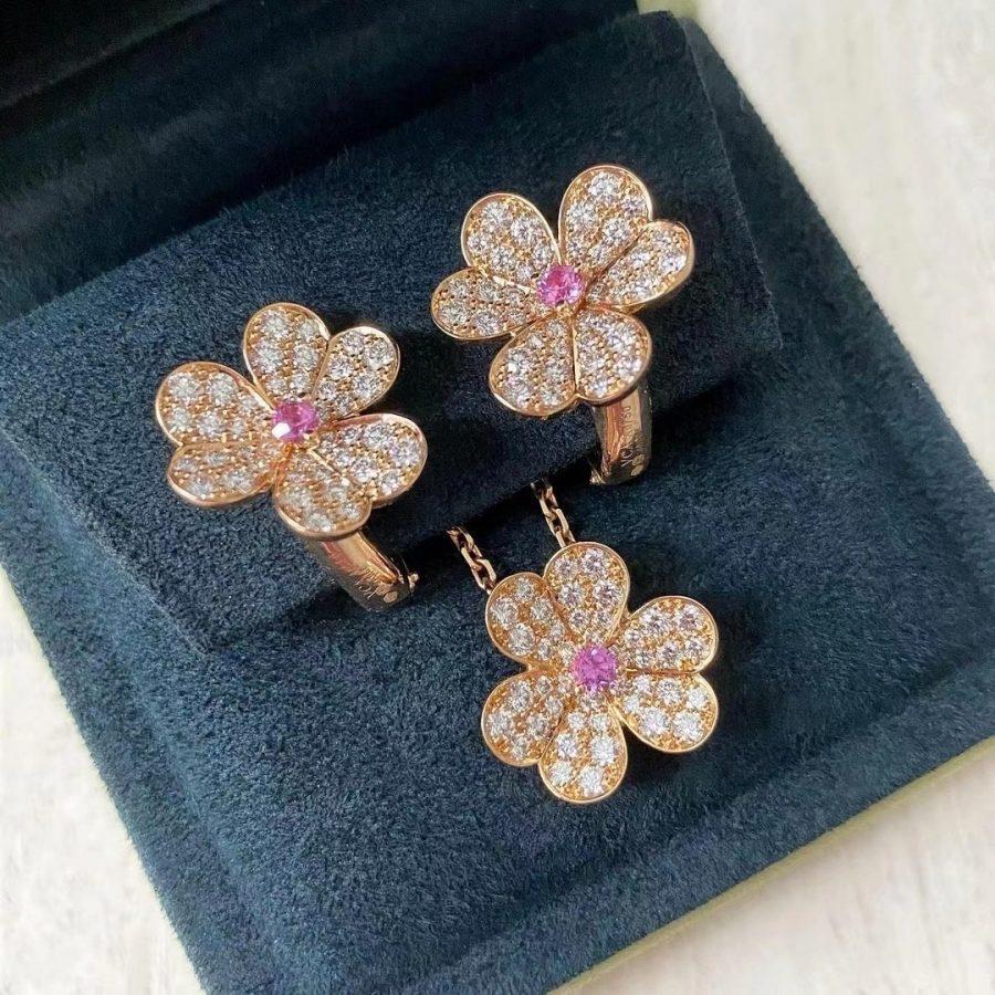 [Solara Jewelry ]FRIVOLE ROSÉGOLD BLUMEN-DIAMANT-HALSKETTE