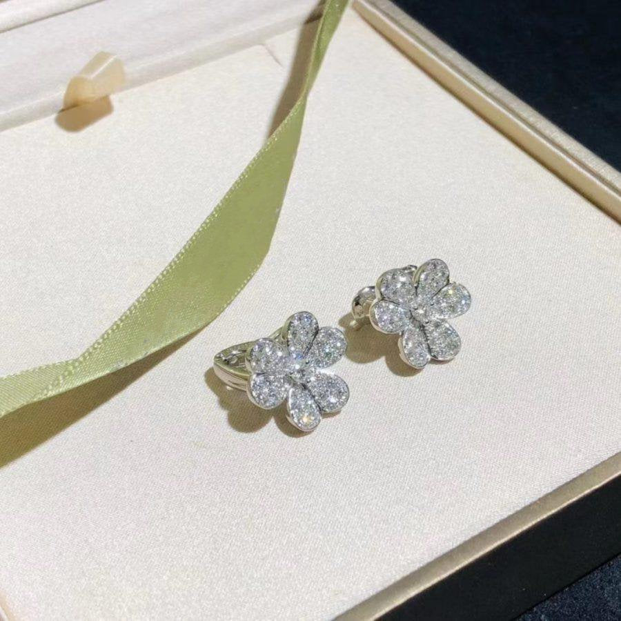 [Solara Jewelry ]FRIVOLE SILBER BLUMEN DIAMANT OHRRINGE
