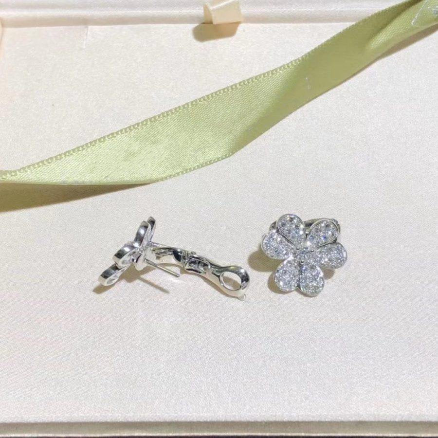 [Solara Jewelry ]FRIVOLE SILVER FLOWER DIAMOND EARRINGS