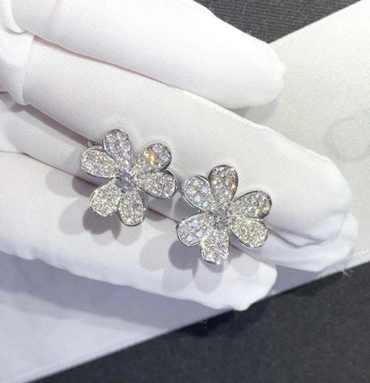 [Solara Jewelry ]FRIVOLE SILBER BLUMEN DIAMANT OHRRINGE