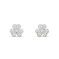 [Solara Jewelry ]FRIVOLE SILVER FLOWER DIAMOND EARRINGS