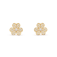 [Solara Jewelry ]FRIVOLE GOLD FLOWER DIAMOND EARRINGS