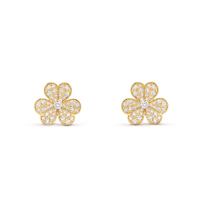 [Solara Jewelry ]FRIVOLE GOLDBLUMEN-DIAMANT-OHRRINGE