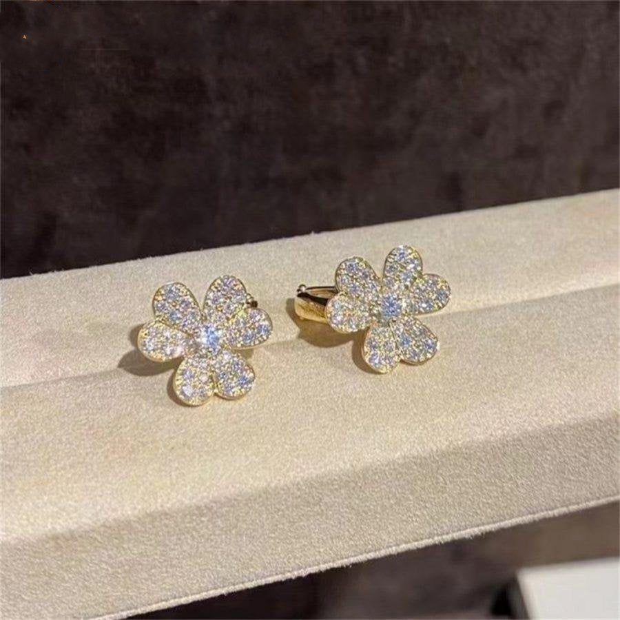 [Solara Jewelry ]FRIVOLE GOLD FLOWER DIAMOND EARRINGS
