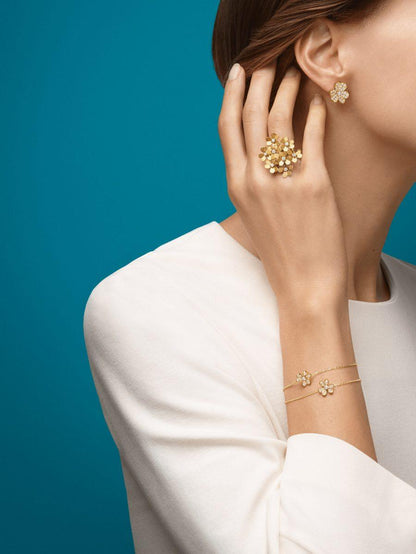 [Solara Jewelry ]FRIVOLE GOLDBLUMEN-DIAMANT-OHRRINGE