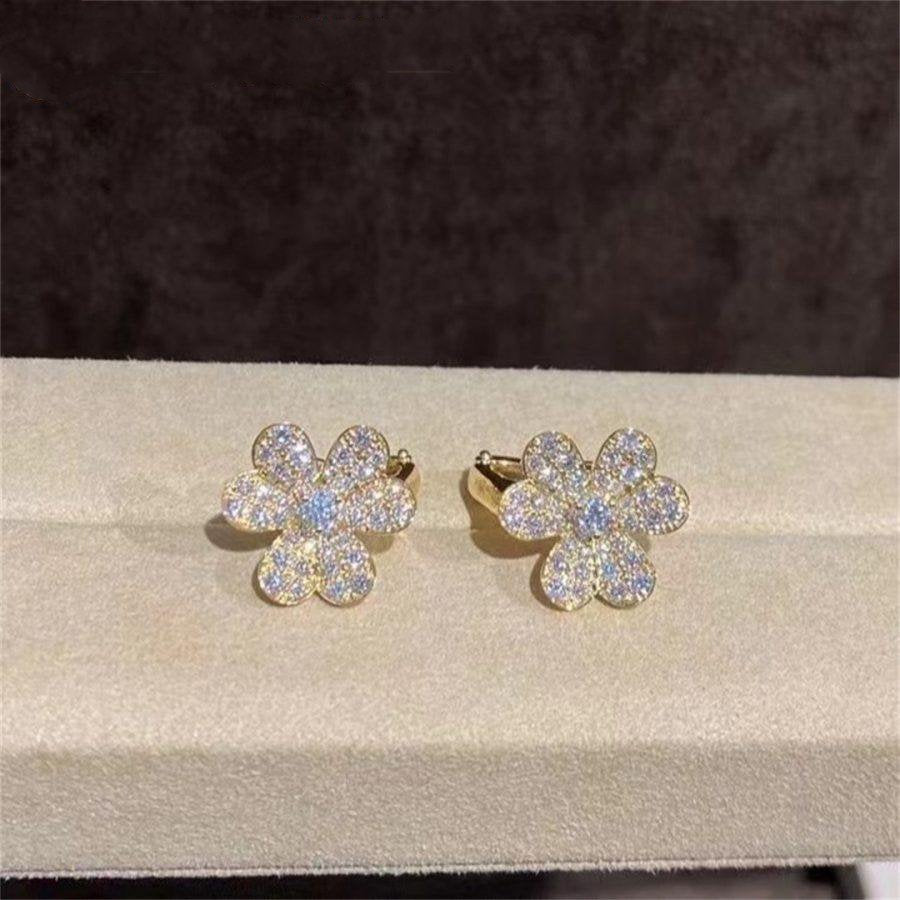 [Solara Jewelry ]FRIVOLE GOLD FLOWER DIAMOND EARRINGS