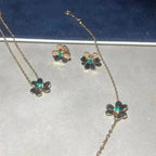 [Solara Jewelry ]FRIVOLE BLUMEN MALACHIT OHRRINGE