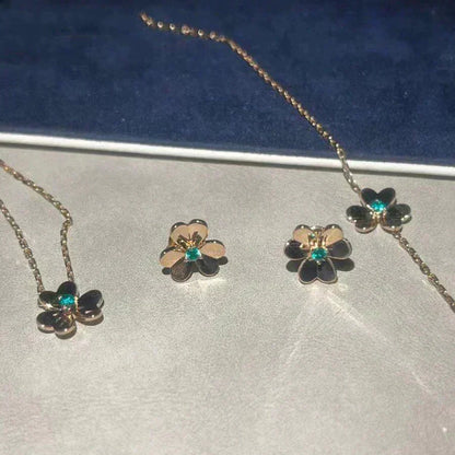 [Solara Jewelry ]FRIVOLE フラワー マラカイト イヤリング