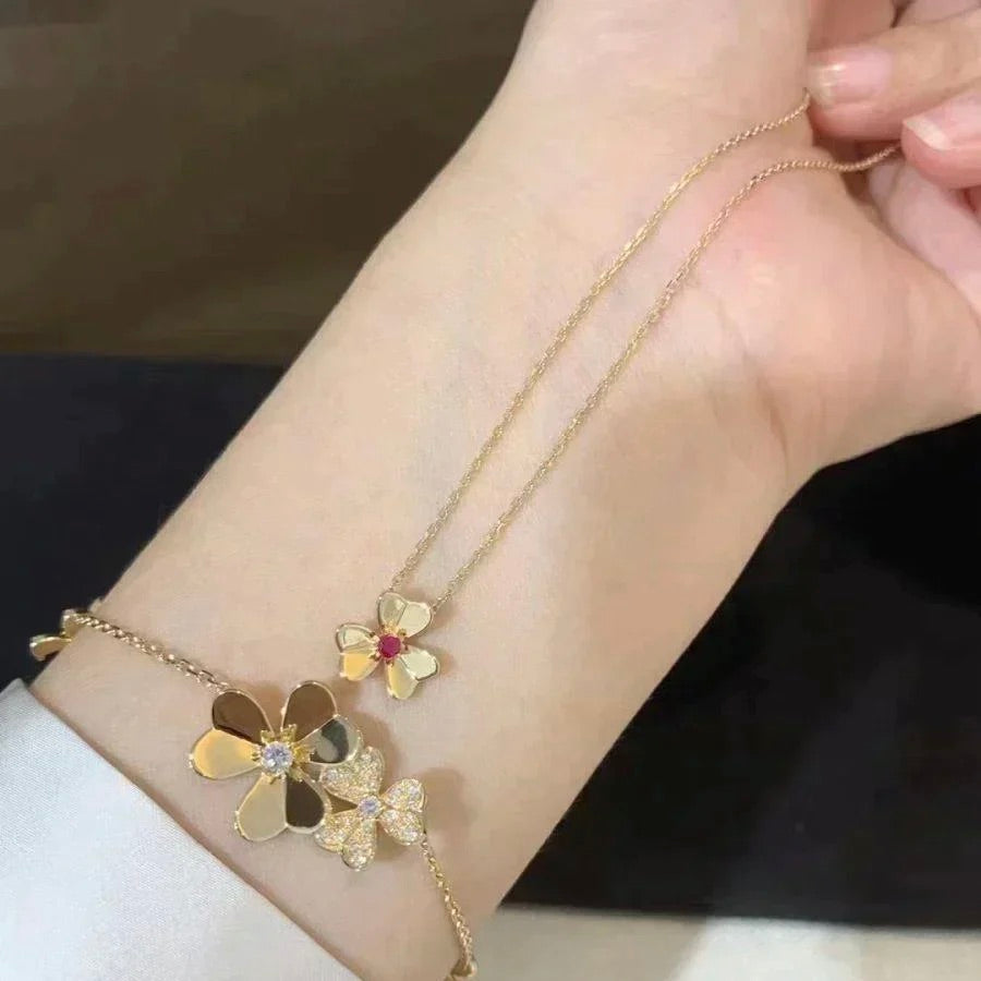 [Solara Jewelry ]FRIVOLE GOLD FLOWER NECKLACE