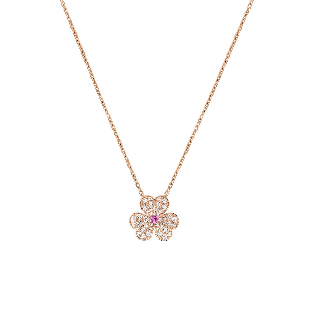 [Solara Jewelry ]FRIVOLE ROSÉGOLD BLUMEN-DIAMANT-HALSKETTE