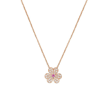 [Solara Jewelry ]FRIVOLE ROSÉGOLD BLUMEN-DIAMANT-HALSKETTE