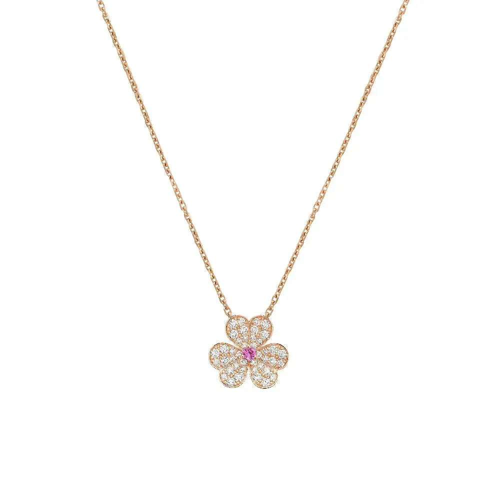 [Solara Jewelry ]フリヴォル ローズゴールド フラワー ダイヤモンド ネックレス