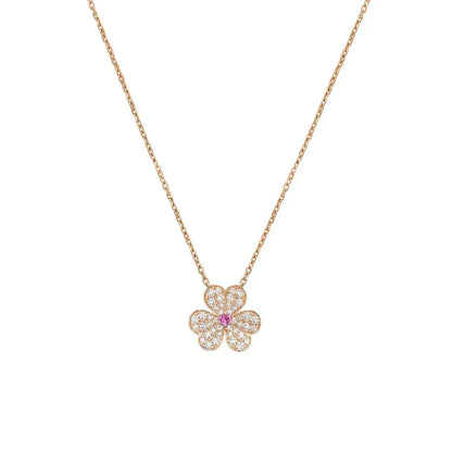 [Solara Jewelry ]フリヴォル ローズゴールド フラワー ダイヤモンド ネックレス