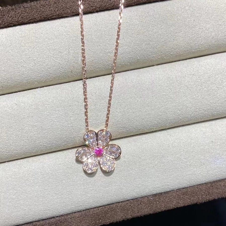 [Solara Jewelry ]FRIVOLE ROSÉGOLD BLUMEN-DIAMANT-HALSKETTE