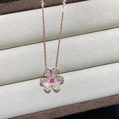 [Solara Jewelry ]FRIVOLE ROSÉGOLD BLUMEN-DIAMANT-HALSKETTE