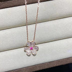 [Solara Jewelry ]フリヴォル ローズゴールド フラワー ダイヤモンド ネックレス