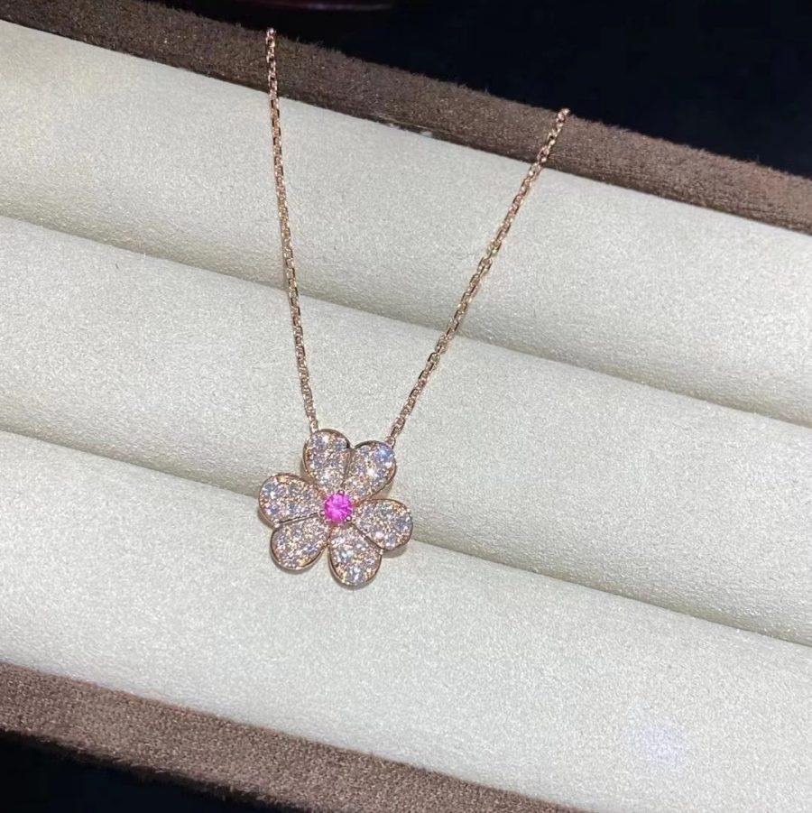 [Solara Jewelry ]フリヴォル ローズゴールド フラワー ダイヤモンド ネックレス