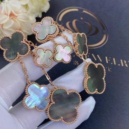 [Solara Jewelry ]KLEEBATT OHRRINGE DUNKLE PERLMUTT 4 MOTIVE ROSÉGOLD