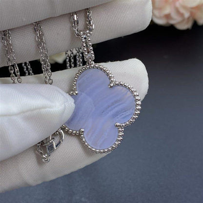 [Solara Jewelry ]KLEEBÜTE SILBER CHALZEDON GROSSE KLEEHALSKETTE