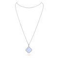 [Solara Jewelry ]CLOVER SILVER CHALCEDONY BIG CLOVER NECKLACE