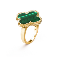 [Solara Jewelry ]CLOVER MALACHITE RING