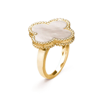 [Solara Jewelry ]クローバー ホワイト マザーオブパール リング