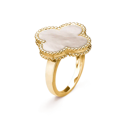 [Solara Jewelry ]クローバー ホワイト マザーオブパール リング