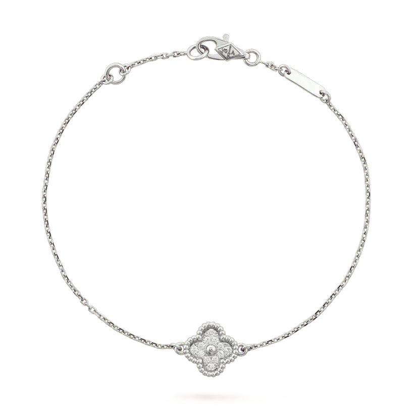 [Solara Jewelry ]KLEEBÜTE EINZELNE BLUME ARMBAND SILBER