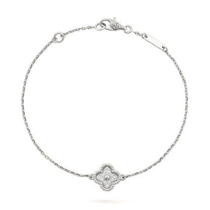 [Solara Jewelry ]KLEEBÜTE EINZELNE BLUME ARMBAND SILBER