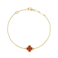 [Solara Jewelry ]CLOVER  CARNELIAN SINGLE FLOWER BRACELET