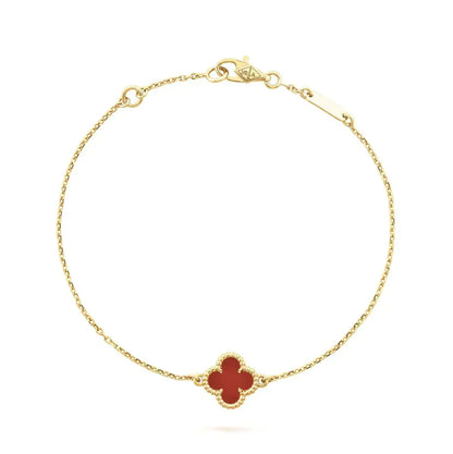 [Solara Jewelry ]KLEE KARNEOL EINZELNE BLUMENARMBAND