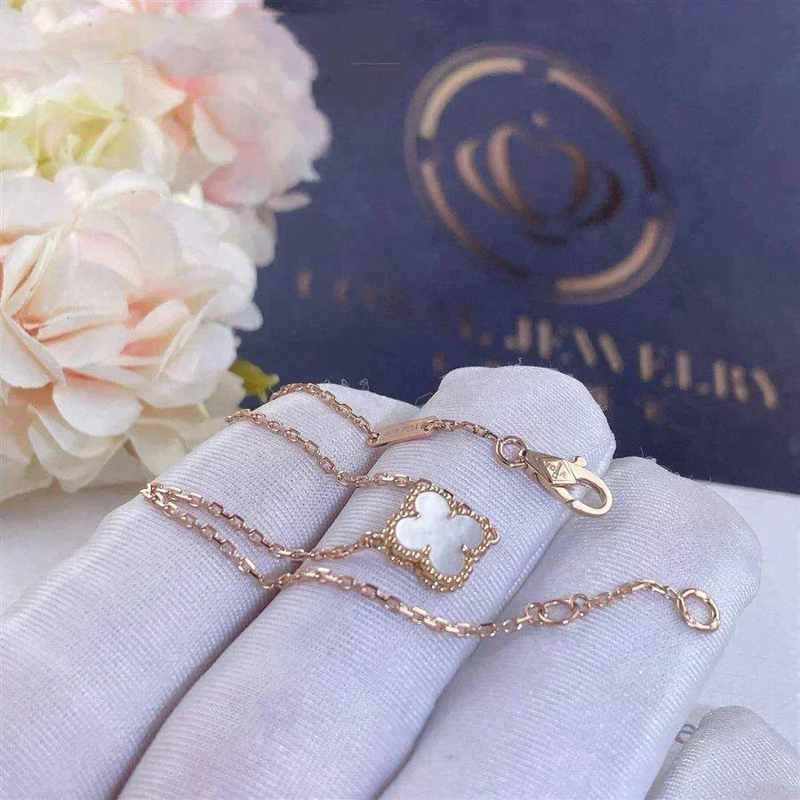 [Solara Jewelry ]クローバー ホワイトマザーオブパール シングル フラワー ブレスレット