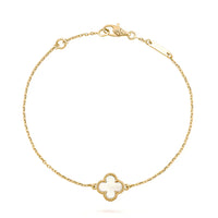 [Solara Jewelry ]CLOVER WHITE MOP SINGLE FLOWER BRACELET