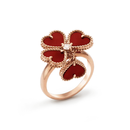 [Solara Jewelry ]SWEET CLOVER CARNELIAN RING