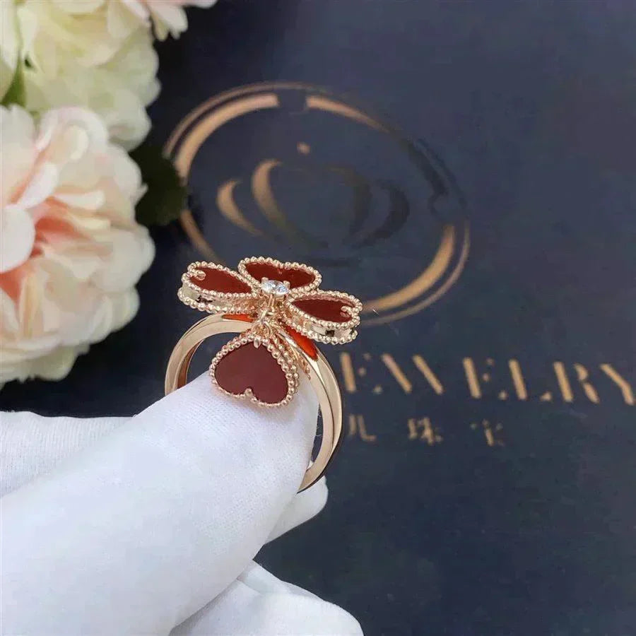 [Solara Jewelry ]SWEET CLOVER CARNELIAN RING